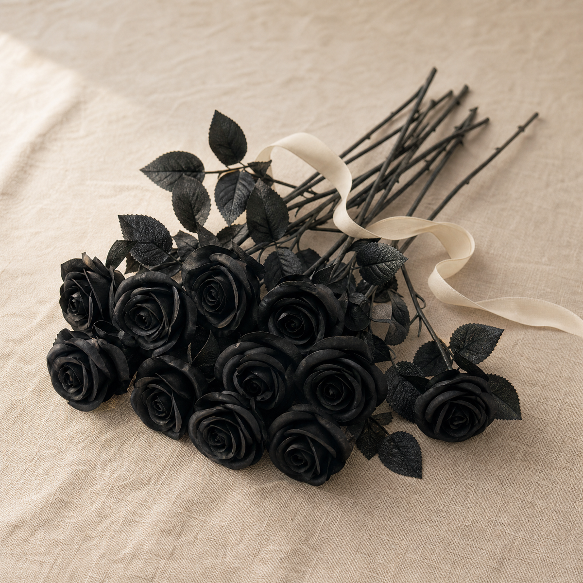 Artificial Black Rose – Silk Artificial Flowers for Gothic Home and Wedding Decor
