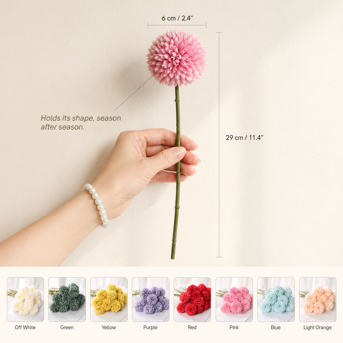 Artificial Hydrangea Stems Set of 5 – Faux Silk Flowers for Vase Wedding Home Decor
