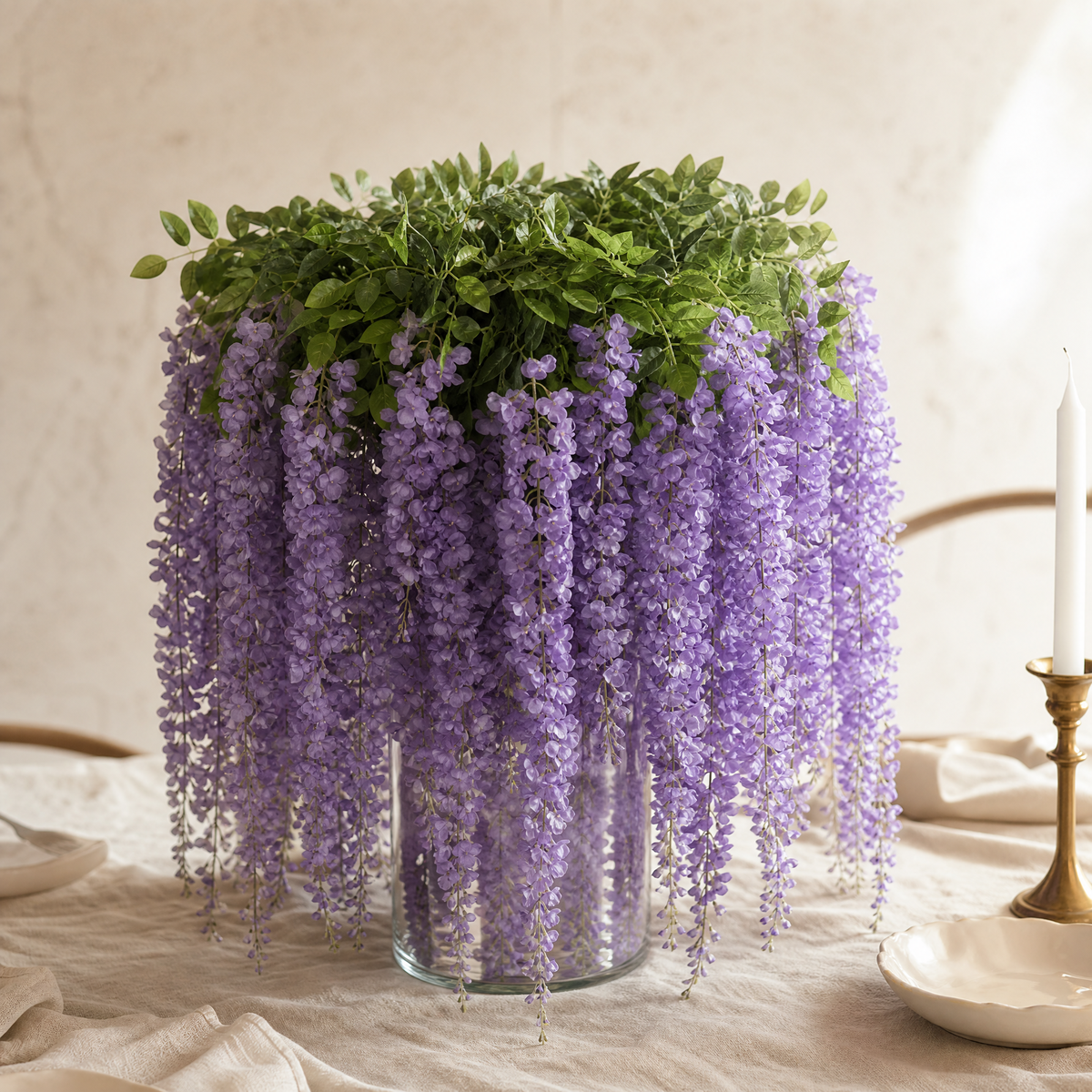 Silk Wisteria Vine Faux Trailing Flowers – Wedding Arch Home Party Hanging Decor