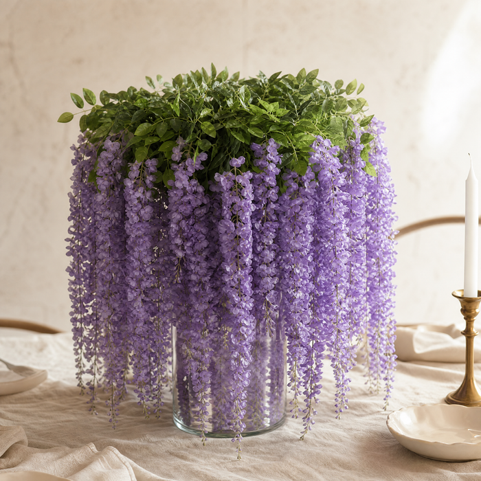 Silk Wisteria Vine Faux Trailing Flowers – Wedding Arch Home Party Hanging Decor